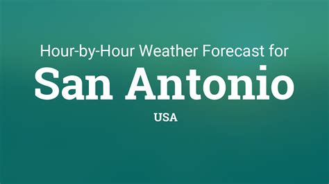 San <b>Antonio</b> hour by hour weather outlook with 48 hour view projecting temperatures, sky conditions, rain or snow chance, dew-point, relative humidity, precipitation, and wind direction with speed. . Weathersan antonio hourly
